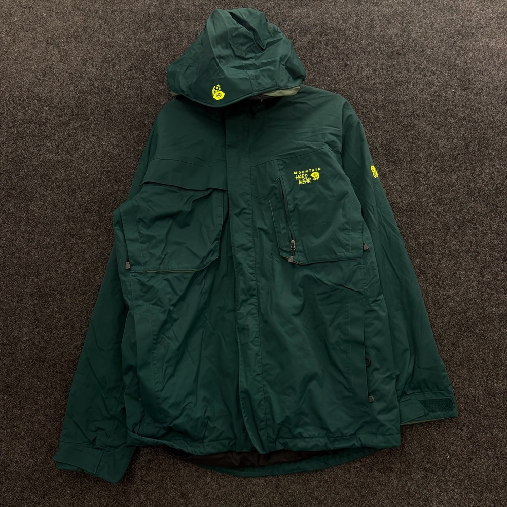 Mountain Hardwear Mens Dry Q Hooded Jacket Green Medium Outdoor Coat